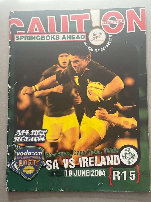 Rugby Programme - South-Africa vs Ireland 19/06/2004