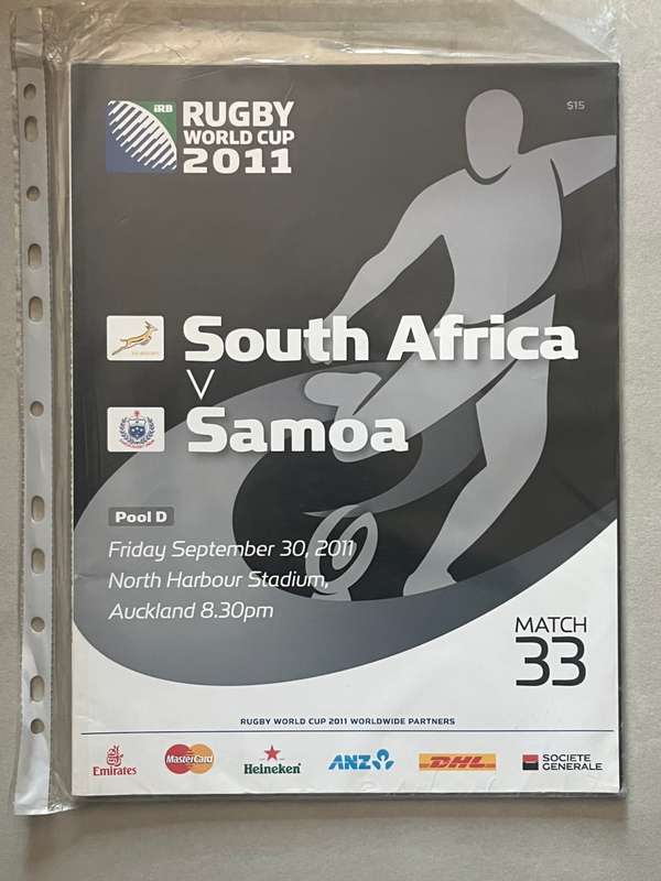 Rugby Programme - 4 * South-Africa 2011 Rugby World Cup Pool Game Programmes