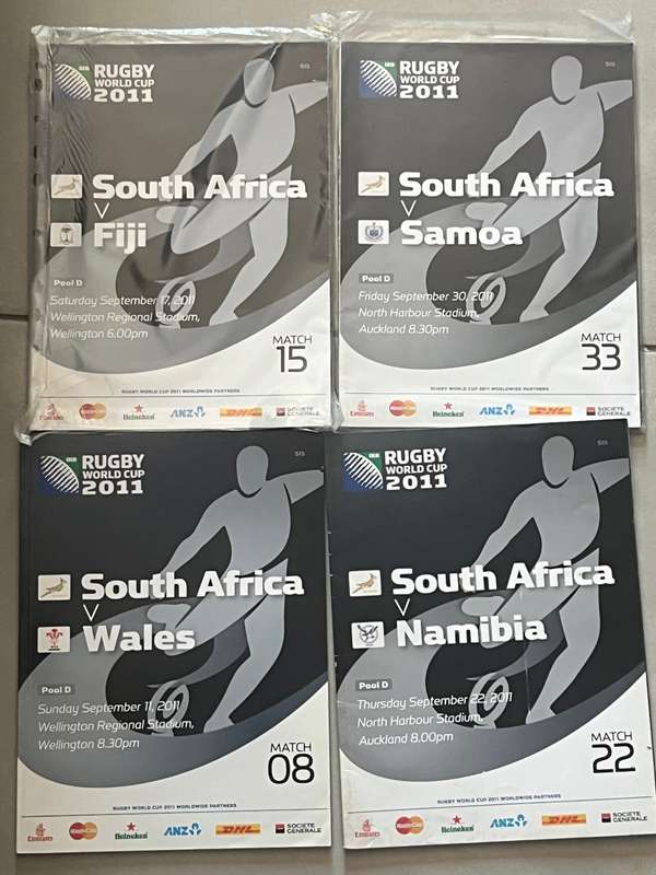 Rugby Programme - 4 * South-Africa 2011 Rugby World Cup Pool Game Programmes