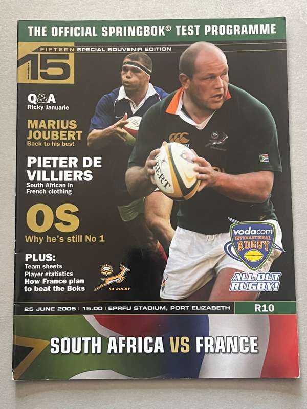 Rugby Programme - South-Africa vs France 25/06/2005