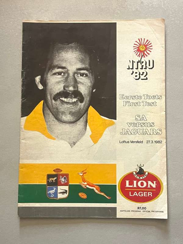 Rugby Programme - South-Africa vs Jaguars 27/03/1982