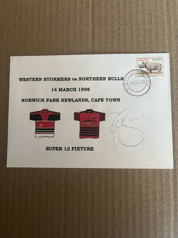Rugby - *SIGNED* FDC/First Day Cover Western Province vs Northern Bulls 14/03/1998