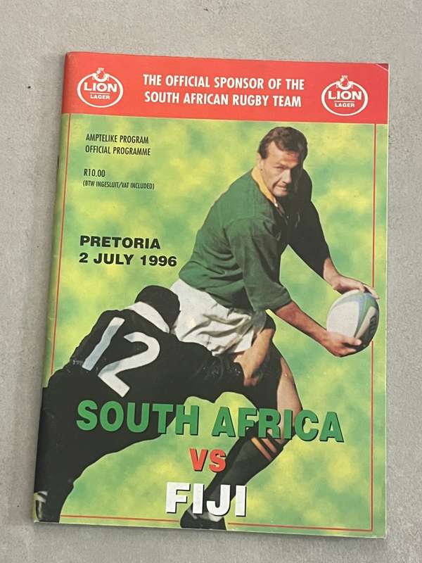 Rugby Programme - South-Africa vs Fiji 02/07/1996