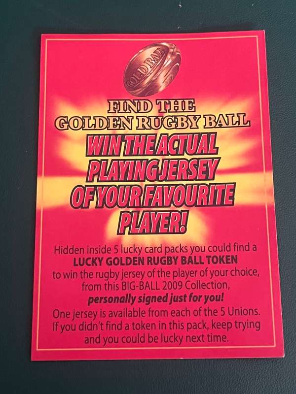 Rugby - 2009 Big Ball Rugby Card Leaflet (Competition)