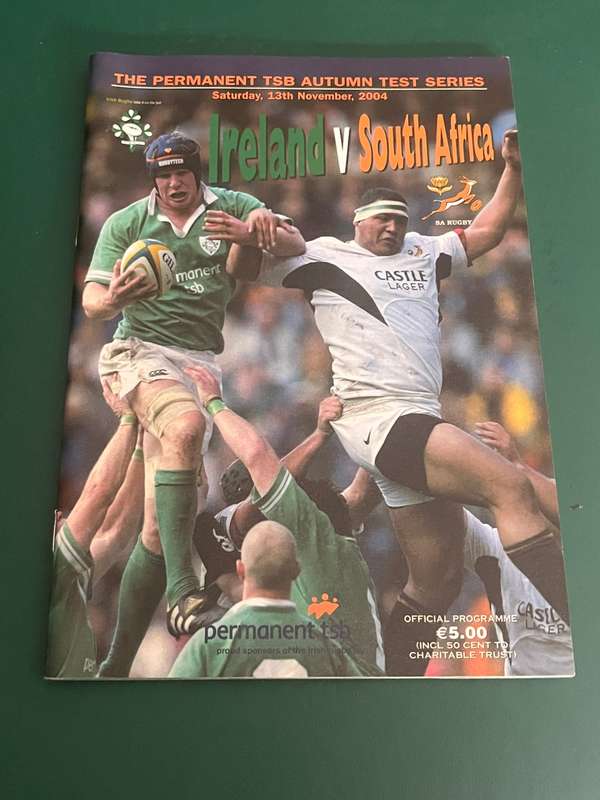 Rugby Programme - South-Africa vs Ireland 13/11/2004