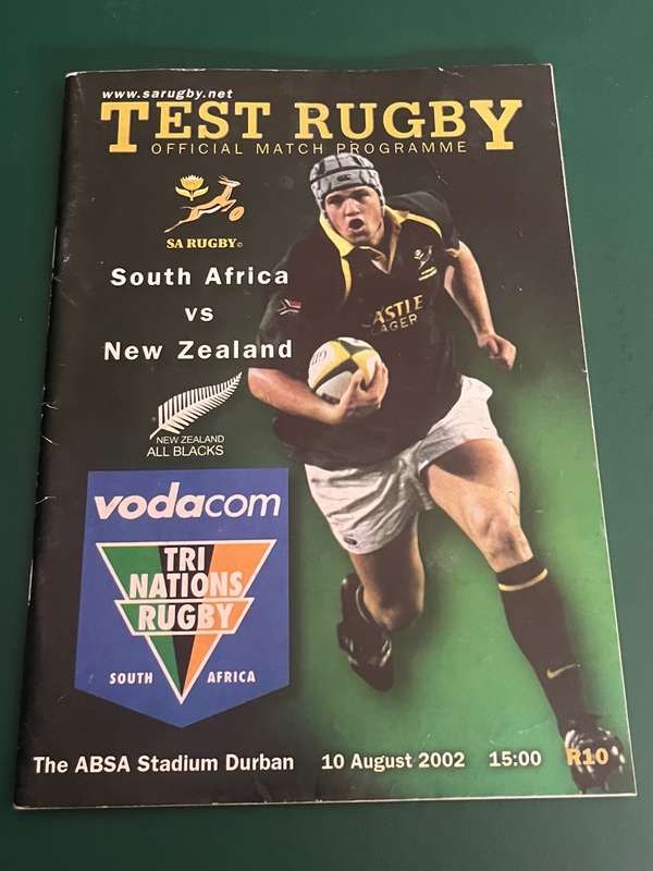 Rugby Programme - South-Africa vs New Zealand 10/08/2002