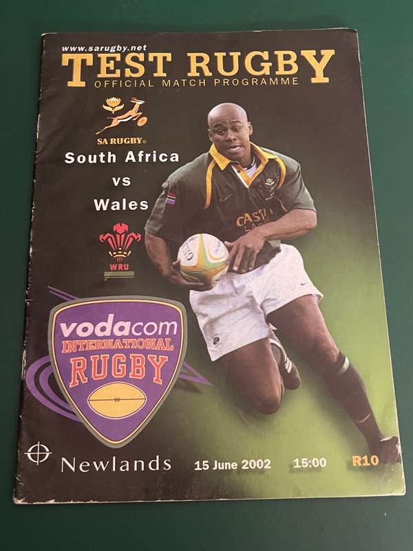 Rugby Programme - South-Africa vs Wales 15/06/2002