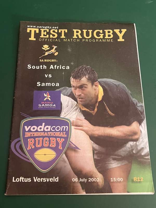 Rugby Programme - South-Africa vs Samoa 06/07/2002