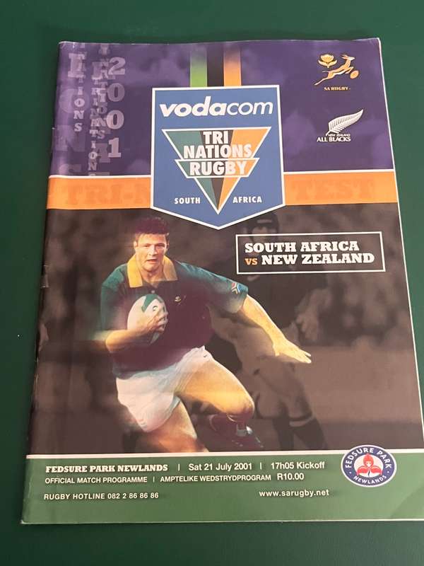 Rugby Programme - South-Africa vs New Zealand 21/07/2001