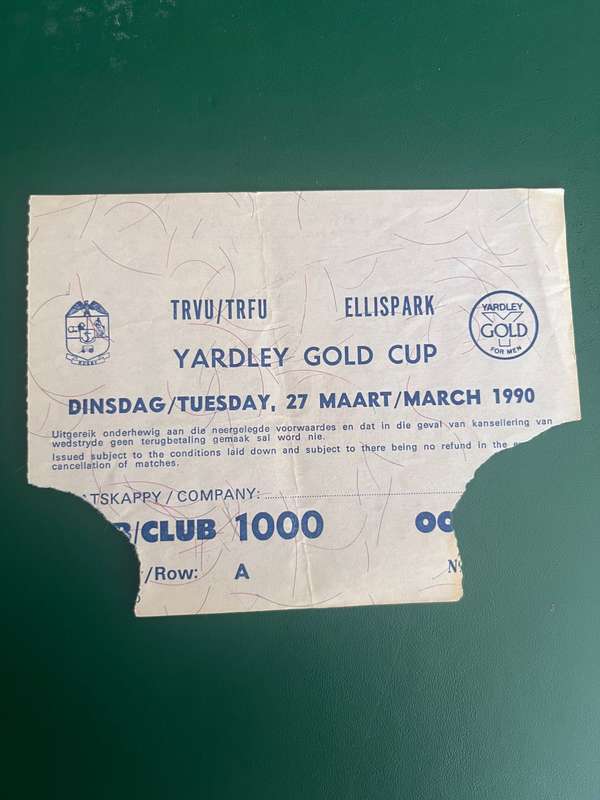 Rugby Ticket - Yardley Gold Cup Night Rugby 07/03/1990