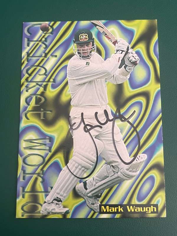 Cricket Card - *SIGNED* Mark Waugh 1996 Sports Deck Cricket Card