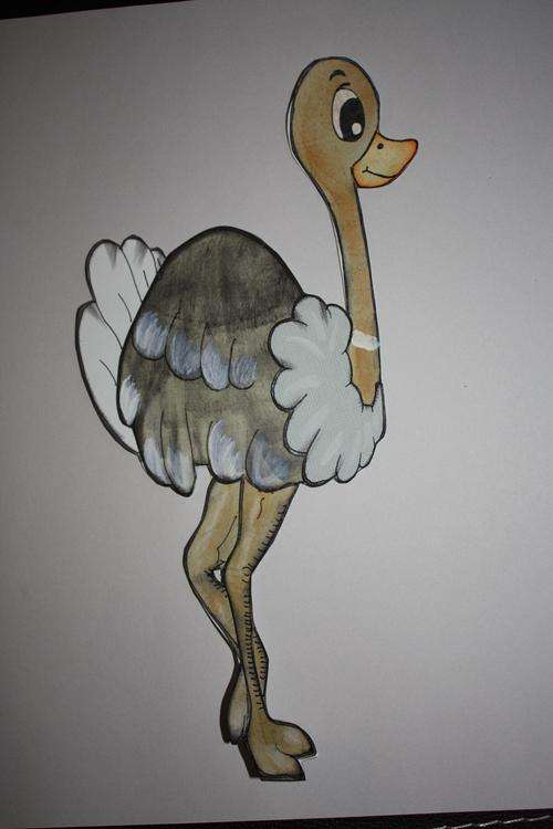 Ostrich - paper piecing