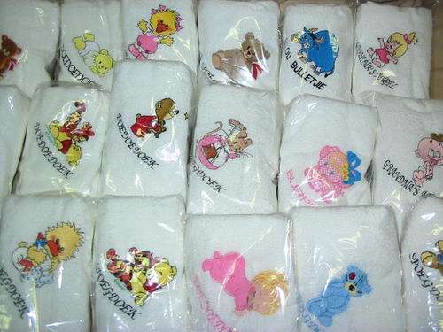 Set of 10 Embroided Burpers -  any designs of your choice