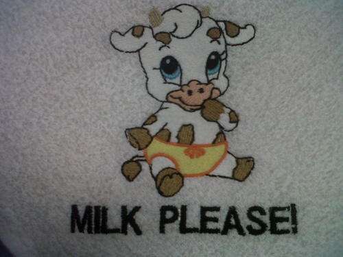 Embroided Burpers - Milk please