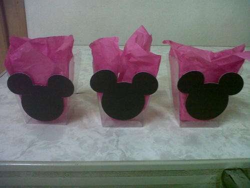 Handmade Minnie Mouse Party Supplies - 6 popcorn boxes
