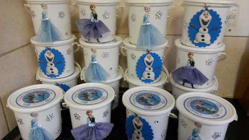 Handmade Frozen Party Supplies - 6 party buckets