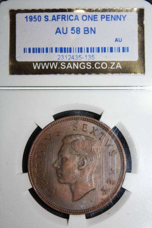 **1950** 1d, SANGS graded AU 58 BN  **