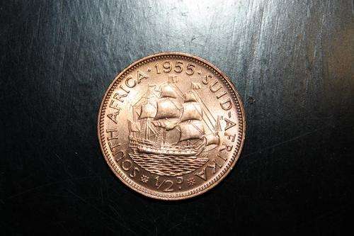 1955 1/2d - Red UNC -. Rare colour .Only 1 RED graded at NGC.Start at R1