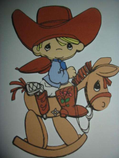 3D layered precious moments cowboy