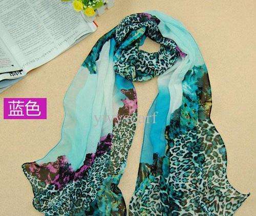 LEOPARD PRINT CHIFFON SCARVES