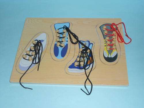 Wooden Shoe Lace Puzzle