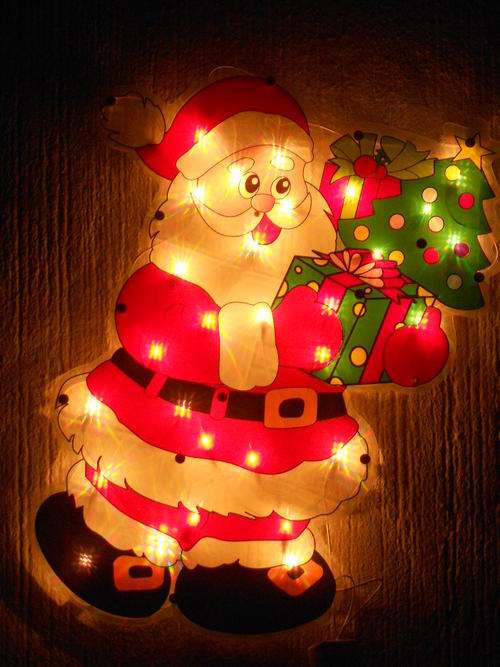 Christmas Lights - Father Christmas Holding Tree