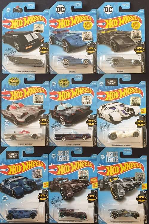 Batman 2019 set of 9 cars including Treasure Hunt.