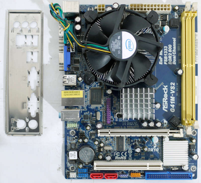 ASRock Motherboard combo Intel core 2 Duo CPU E7500 LGA775 (SOLD FOR PART)
