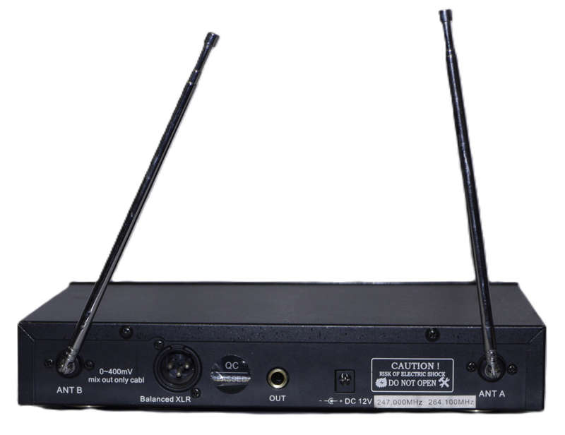 High VHF Dual Channel Wireless Microphone(MICROPHONES NOT INCLUDED)