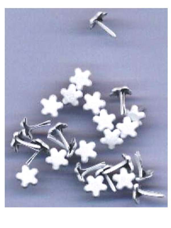 BRADS:  small flower white - 25 per packet