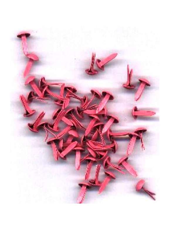 BRADS:  small round pink - 50 per packet