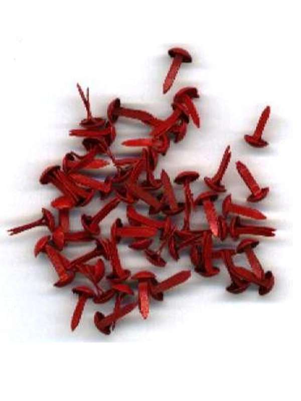 BRADS:  small round red - 50 per packet