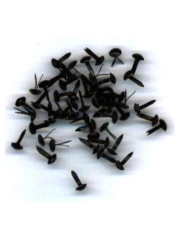 BRADS:  small round black - 50 per packet