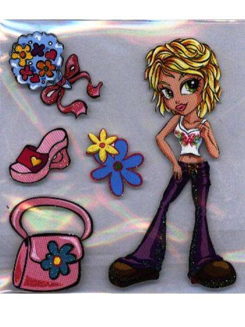 GLITTER GIRL 3-D scrapbook embellishments - pack size 100x100mm