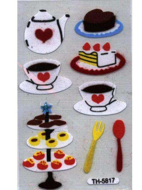3-D FELT EMBELLISHMENTS - TEA TIME - pack size 75x120mm