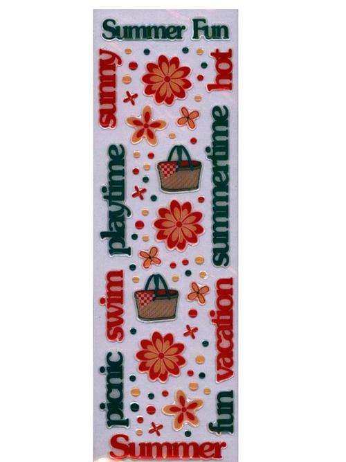 SUMMER FUN - lovely epoxy stickers for your summer holiday pages - pack size 70x210mm