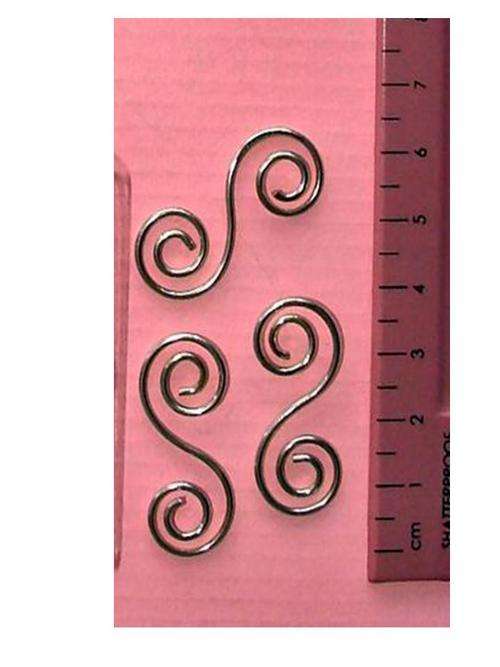 METAL SWIRLS - 5 per packet - size