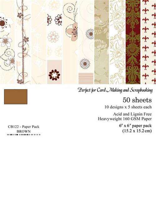 50 SHEETS OF 15.5x15.5mm PAPER PACK BROWN