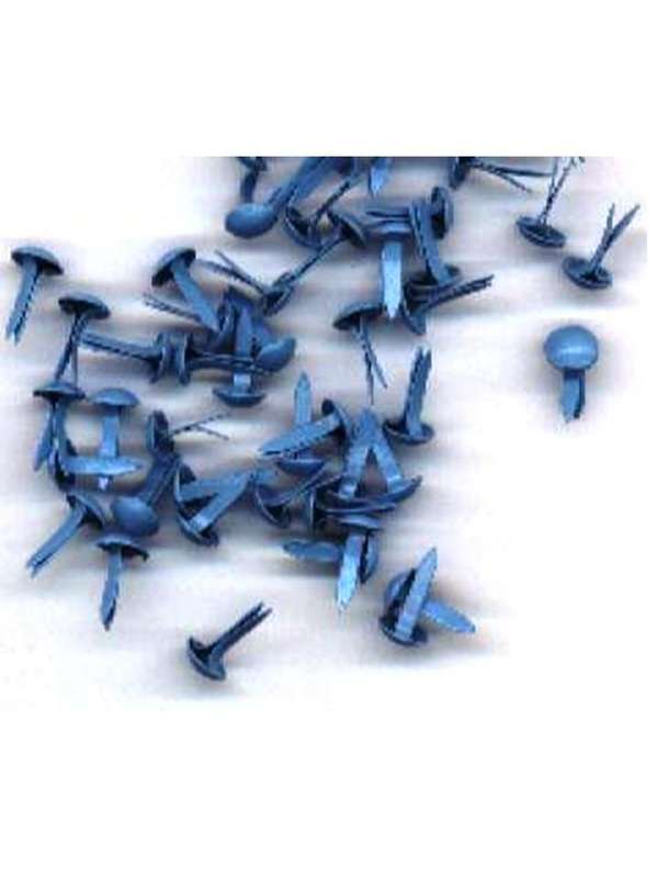 BRADS:   BLUE  small round - 50 per packet