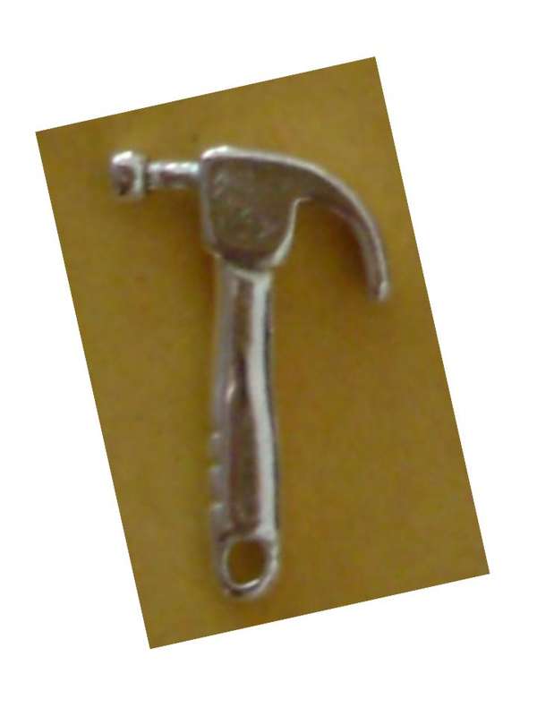 METAL CHARM EMBELLISHMENT -  HAMMER - size 20x11mm