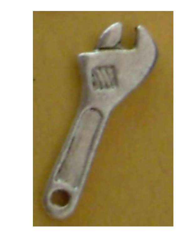 METAL CHARM EMBELLISHMENT:    SPANNER - size 20x8mm