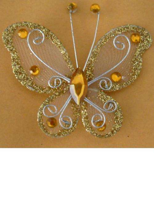 HANDMADE GLITTER BUTTERFLY - medium - size 60mmx50mm
