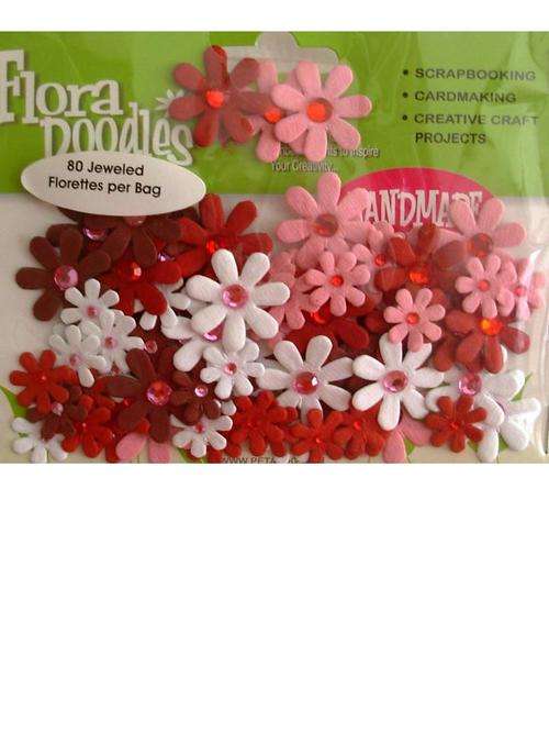 Jeweled Florettes -  Red, white, pink,dark red (80 florettes per bag)