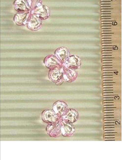 CRYSTAL FLOWERS SMALL PINK - 22 per packet (10-11g)