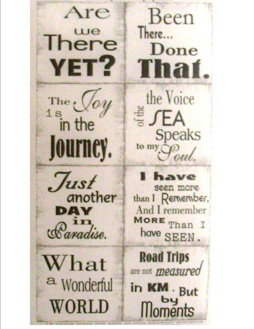 TRAVEL AND VACATION  - PHRASES ON A SHEET - size 150x300mm