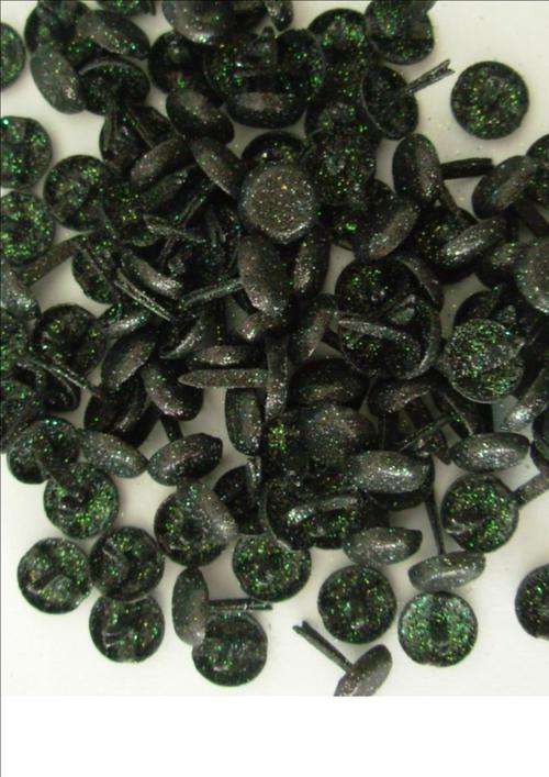 LARGE BLACK SUGAR BRADS - 8mm (20 per packet)
