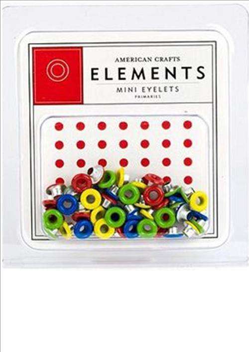 PRIMARY colours  Eyelets - 48 per packet AMERICAN CRAFTS ELEMENTS - size mini