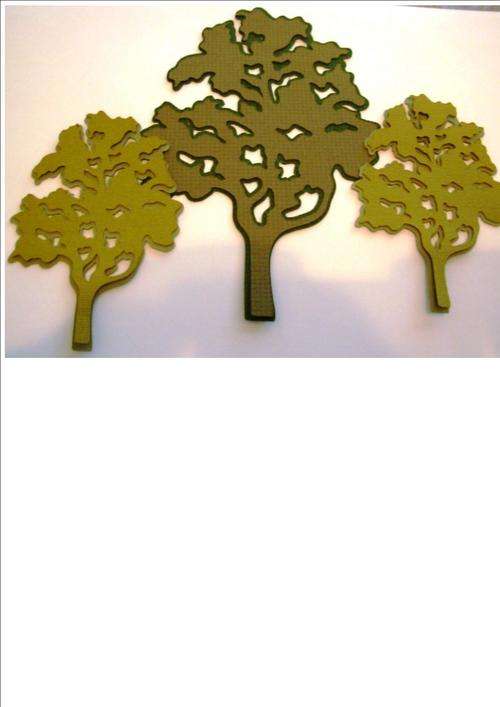TREES - 3 different sizes - 2 different shades - 3 trees per packet