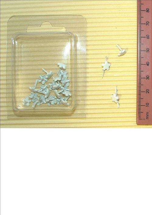 BRADS:  small flower brads - colour WHITE- 25 per packet