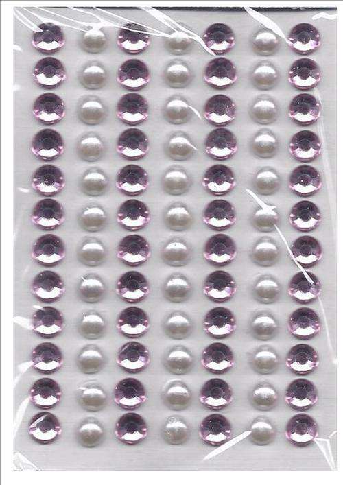 PINK BLING & PEARLS - 48 bling and 36 half pearls